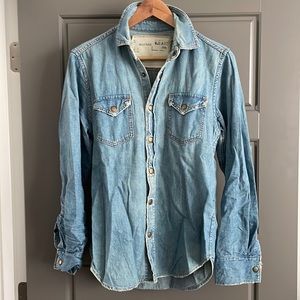 Billy Reid distressed denim shirt